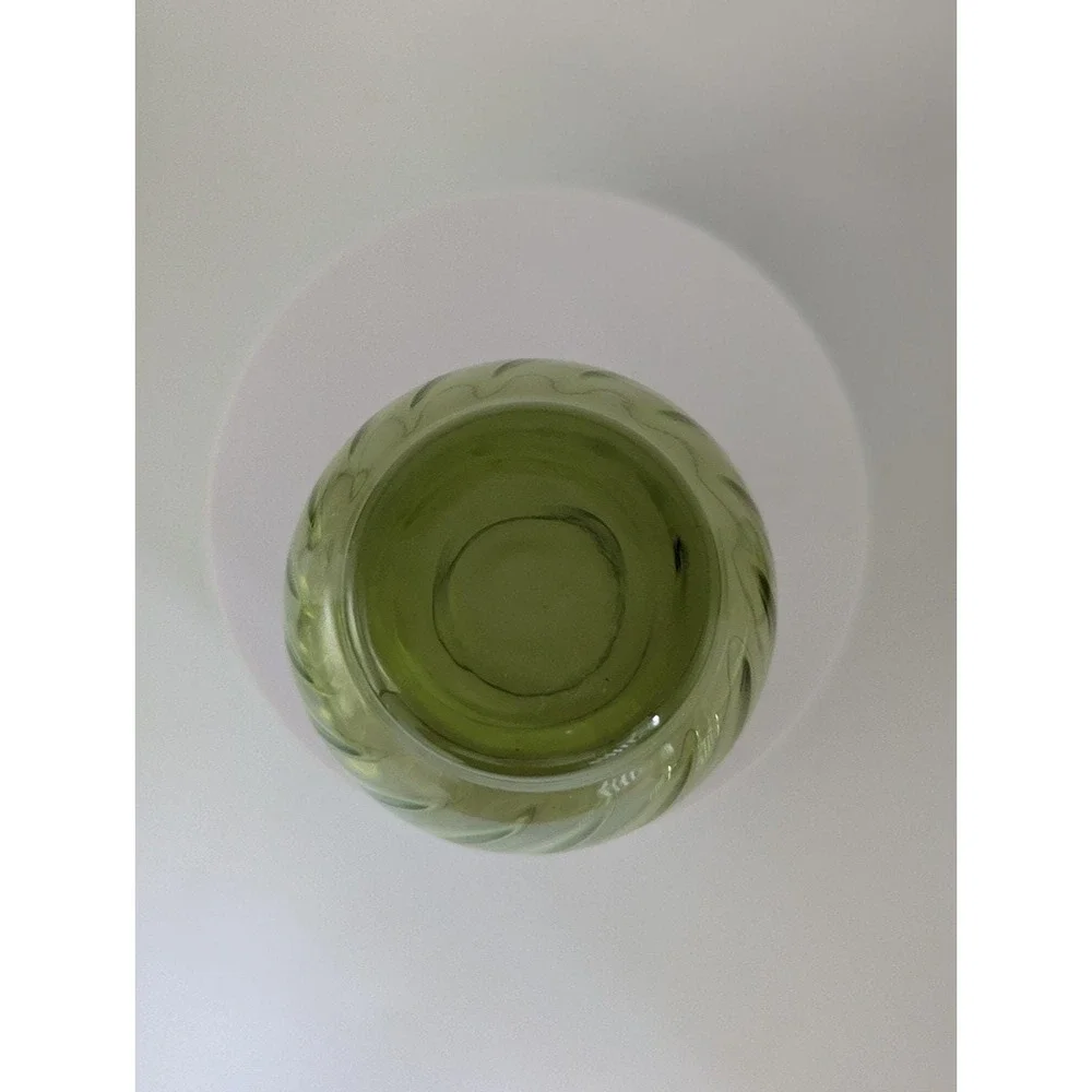 Vintage Juice Glass Anchor Hocking (Avocado) Regal Green Swirl Glasses Set of 6